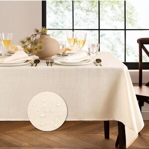 Elrene Laurel Solid Texture Water and Stain Resistant Tablecloth